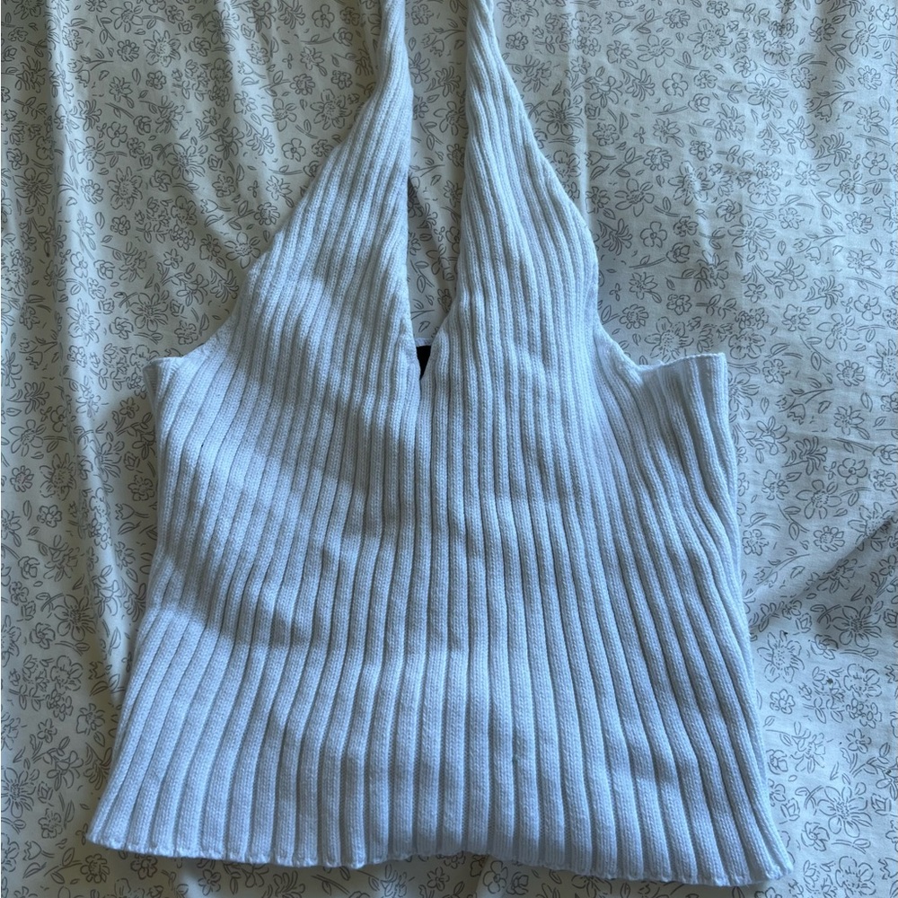Forever 21 Ribbed Knit Top in White